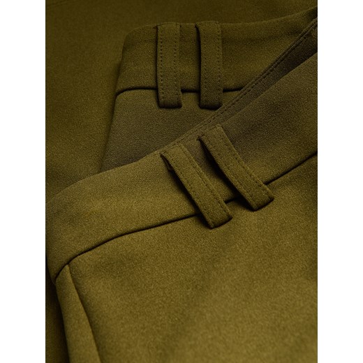 Reserved - Spodnie z szeroką nogawką - oliwkowy Reserved S Reserved