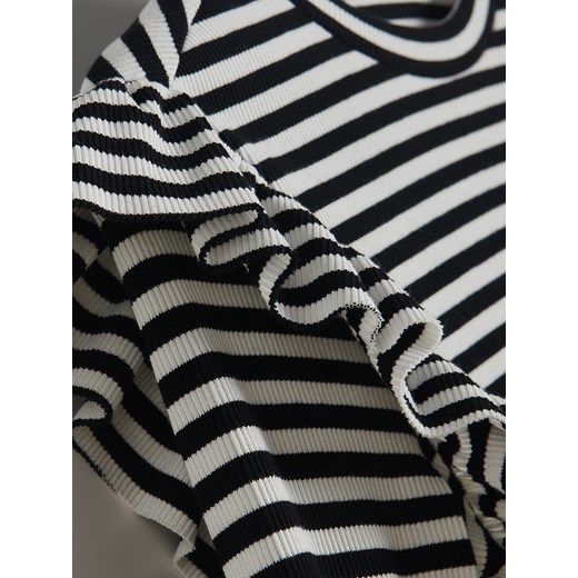 Reserved - Dzianinowy longsleeve z falbanami - wielobarwny Reserved S Reserved