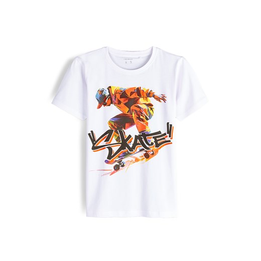 GATE Bawełniana koszulka z nadrukiem 3Y ze sklepu gateshop w kategorii T-shirty chłopięce - zdjęcie 178652151