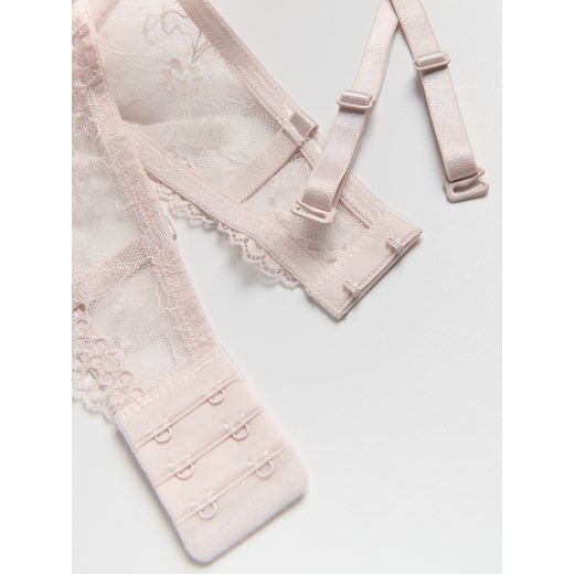 Reserved - Biustonosz balconette z koronką - pastelowy róż Reserved 80D Reserved