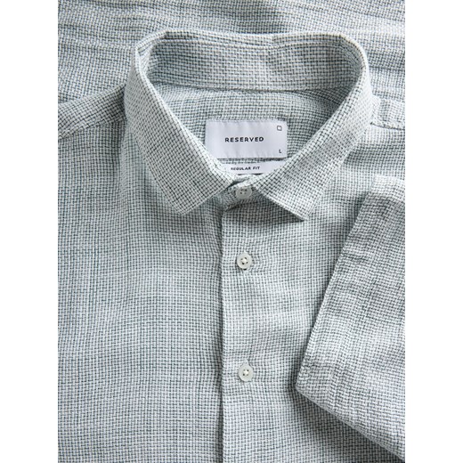 Reserved - Bawełniana koszula regular fit - ciemnozielony Reserved XL Reserved