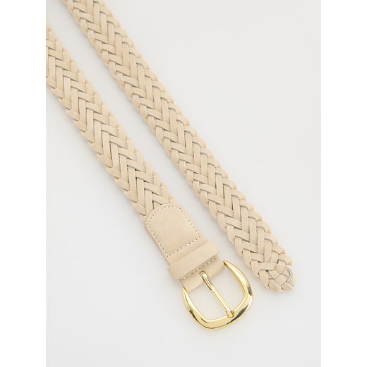 Reserved - Pleciony pasek z klamrą - złamana biel Reserved XS Reserved