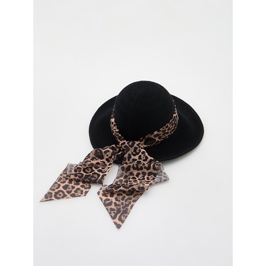 Reserved - Kapelusz z kokardą - czarny Reserved S Reserved