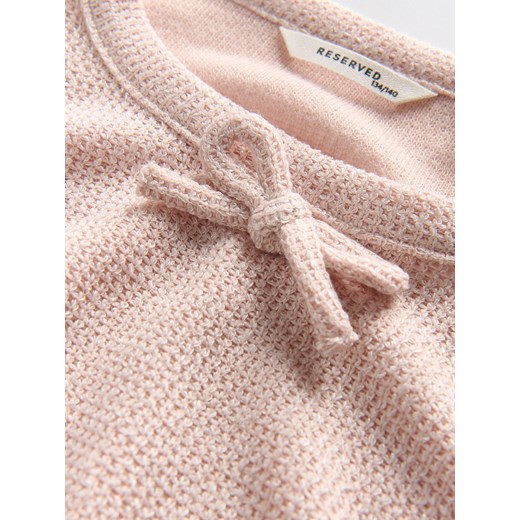 Reserved - T-shirt z kokardką - pastelowy róż Reserved 122/128 (6-8 lat) Reserved