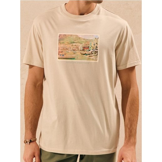 Sinsay - Koszulka z nadrukiem - beżowy ze sklepu Sinsay w kategorii T-shirty męskie - zdjęcie 178654514