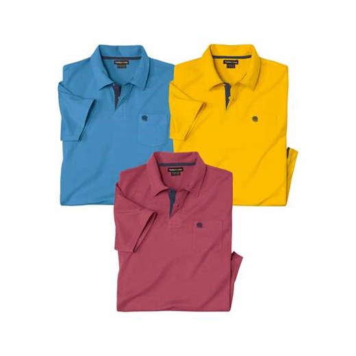 Zestaw 3 bawełnianych koszulek polo ze sklepu Atlas For Men w kategorii T-shirty męskie - zdjęcie 178656714