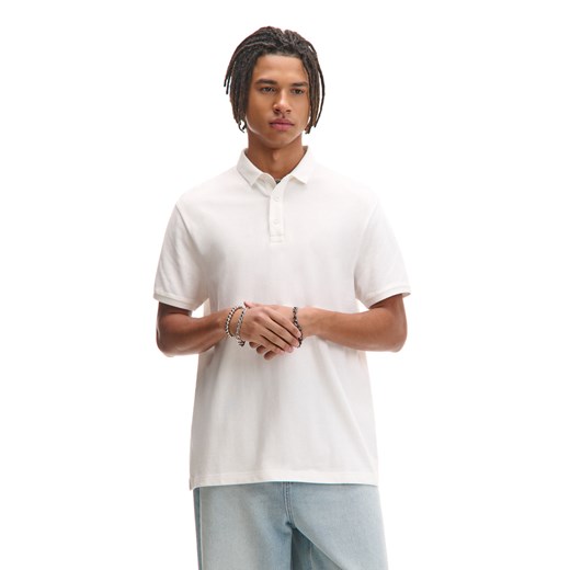 Cropp - Biała koszulka polo - biały ze sklepu Cropp w kategorii T-shirty męskie - zdjęcie 178657913