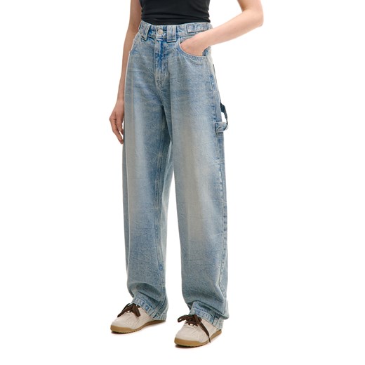 Cropp - Jeansy skater z wysokim stanem - niebieski ze sklepu Cropp w kategorii Jeansy damskie - zdjęcie 178658020