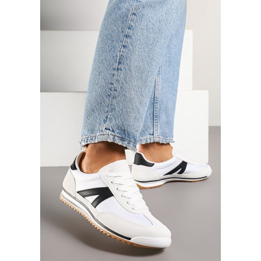 Białe Sneakersy Klasyczne Tenisówki Zdobione Przeszyciami Bortewi ze sklepu renee.pl w kategorii Buty sportowe damskie - zdjęcie 178658260