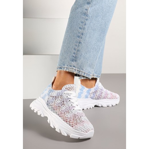 Biało-Niebieskie Sneakersy Ozdobione Siateczką Toliselle ze sklepu renee.pl w kategorii Buty sportowe damskie - zdjęcie 178658320