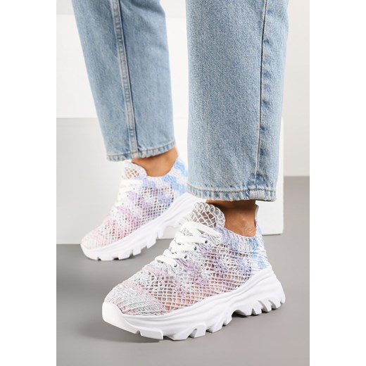 Biało-Niebieskie Sneakersy z Siateczkową Cholewką Toliriva ze sklepu born2be.pl w kategorii Buty sportowe damskie - zdjęcie 178658492