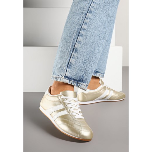 Złoto-Białe Sneakersy Typu Tenisówki z Paseczkami Liantina ze sklepu renee.pl w kategorii Buty sportowe damskie - zdjęcie 178660231