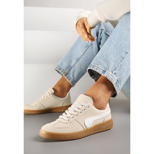 Beżowe Casualowe Sneakersy Typu Kultowe Tenisówki Ablerri ze sklepu renee.pl w kategorii Buty sportowe damskie - zdjęcie 178660351