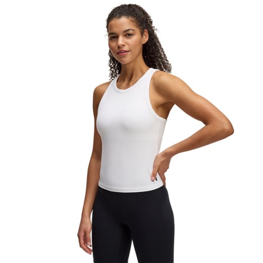 Damski top treningowy Under Armour Motion High Neck Tank - biały ze sklepu Sportstylestory.com w kategorii Bluzki damskie - zdjęcie 178661403