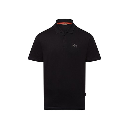 Napapijri Męska koszulka polo - E-Sorano Mężczyźni Bawełna czarny jednolity ze sklepu vangraaf w kategorii T-shirty męskie - zdjęcie 178662292
