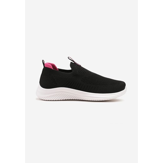 Czarno-Fuksjowe Wsuwane Buty Sportowe Sneakersy z Siateczki na Piankowej Podeszwie Eldriva ze sklepu born2be.pl w kategorii Buty sportowe dziecięce - zdjęcie 178662403