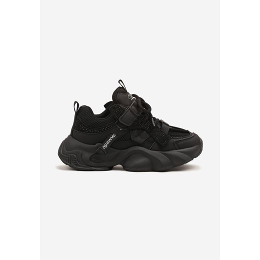 Czarne Buty Sportowe Sneakersy w Stylu Streetwearowym z Rzepem Ediriva ze sklepu born2be.pl w kategorii Buty sportowe dziecięce - zdjęcie 178662451