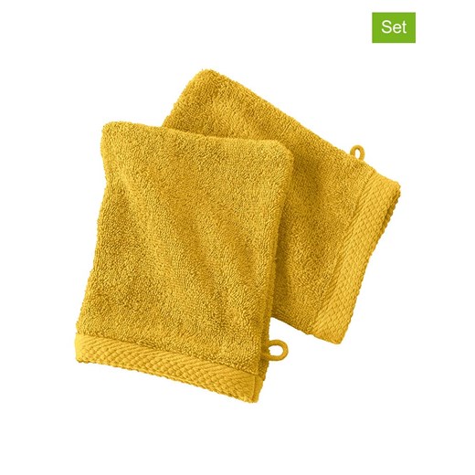 Soft by Perle de Coton Myjki (2 szt.) &quot;Epo&quot; w kolorze musztardowym ze sklepu Limango Polska w kategorii Ścierki kuchenne - zdjęcie 178665601
