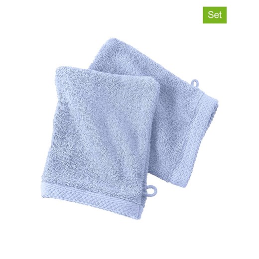 Soft by Perle de Coton Myjki (2 szt.) &quot;Epo&quot; w kolorze błękitnym ze sklepu Limango Polska w kategorii Ścierki kuchenne - zdjęcie 178665612