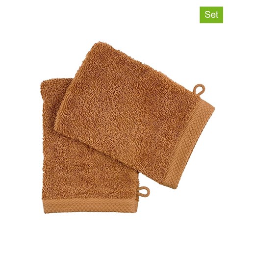 Soft by Perle de Coton Myjki (2 szt.) &quot;Epo&quot; w kolorze karmelowym ze sklepu Limango Polska w kategorii Ścierki kuchenne - zdjęcie 178665621