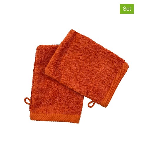 Soft by Perle de Coton Myjki (2 szt.) &quot;Epo&quot; w kolorze pomarańczowym ze sklepu Limango Polska w kategorii Ścierki kuchenne - zdjęcie 178665622
