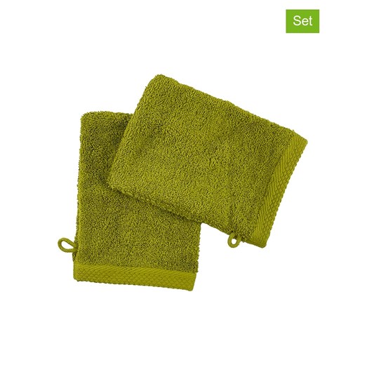 Soft by Perle de Coton Myjki (2 szt.) &quot;Epo&quot; w kolorze oliwkowym ze sklepu Limango Polska w kategorii Ścierki kuchenne - zdjęcie 178665623