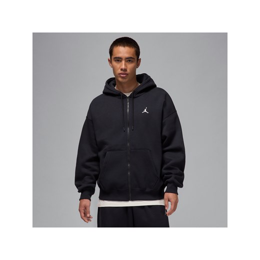 Męska bluza o kroju oversize z kapturem i zamkiem na całej długości Jordan Brooklyn Fleece - Czerń ze sklepu Nike poland w kategorii Bluzy męskie - zdjęcie 178667780