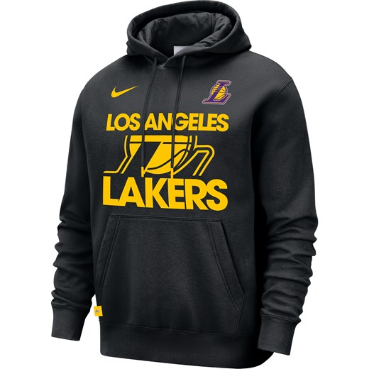 Męska bluza z kapturem NBA Nike Los Angeles Lakers Club Courtside - Czerń ze sklepu Nike poland w kategorii Bluzy męskie - zdjęcie 178667781