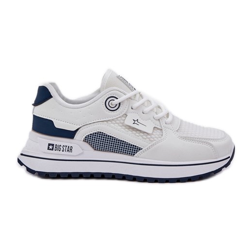 Buty Sportowe Sneakersy Damskie Big Star NN274A103 HI-POLY System Biało-Granatowe białe ze sklepu ButyModne.pl w kategorii Buty sportowe damskie - zdjęcie 178667971