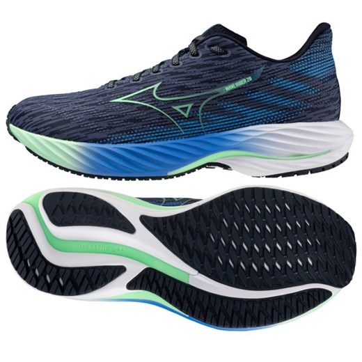 Buty do biegania Mizuno Wave Rider 28 J1GC240351 niebieskie ze sklepu ButyModne.pl w kategorii Buty sportowe męskie - zdjęcie 178668150