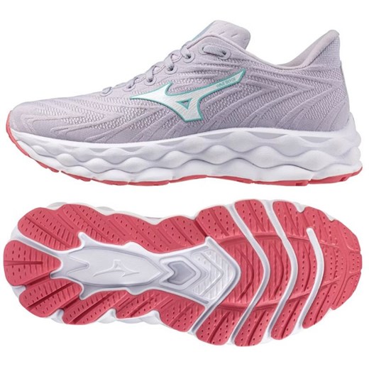 Buty do biegania Mizuno Wave Sky 8 J1GD240273 fioletowe ze sklepu ButyModne.pl w kategorii Buty sportowe damskie - zdjęcie 178668154