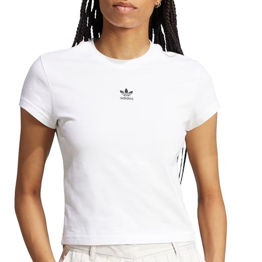 Koszulka adidas Essentials Slim JC8973 - biała ze sklepu streetstyle24.pl w kategorii Bluzki damskie - zdjęcie 178669874