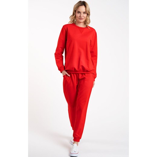 Komplet dresowy czerwony z długim rękawem i długimi spodniami Panama, Kolor czerwony, Rozmiar S, Italian Fashion ze sklepu Intymna w kategorii Komplety i garnitury damskie - zdjęcie 178669992