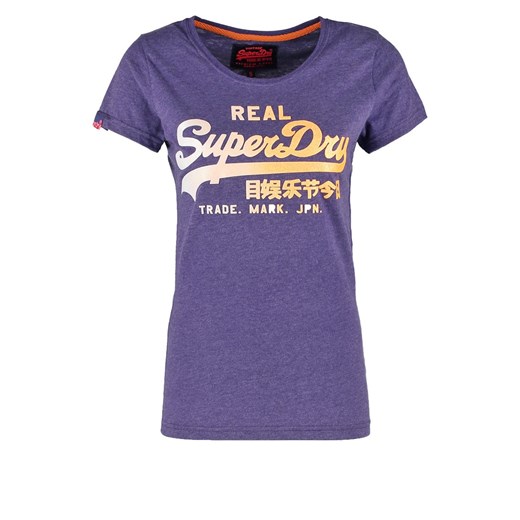 Superdry Tshirt z nadrukiem purple zalando niebieski abstrakcyjne wzory
