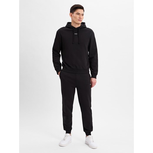 HUGO Męski strój do biegania - Dapo Dayote Mężczyźni Bawełna czarny jednolity ze sklepu vangraaf w kategorii Spodnie męskie - zdjęcie 178672920