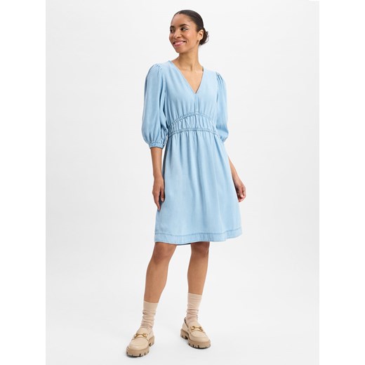 BOSS Orange Damska sukienka na co dzień - Dezzan Kobiety Lyocell bielony jednolity ze sklepu vangraaf w kategorii Sukienki - zdjęcie 178672934