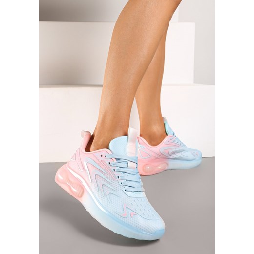 Niebiesko-Różowe Buty Sportowe Sneakersy na Płaskiej Podeszwie ze Sznurowaniem Risannie ze sklepu renee.pl w kategorii Buty sportowe damskie - zdjęcie 178673372