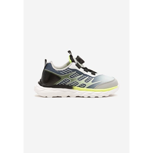 Szare Buty Sportowe Sneakersy z Geometrycznym Wzorem Ulielis ze sklepu born2be.pl w kategorii Buty sportowe dziecięce - zdjęcie 178675670