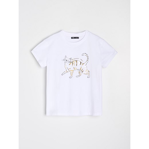 Sinsay - Koszulka z nadrukiem - biały Sinsay M Sinsay