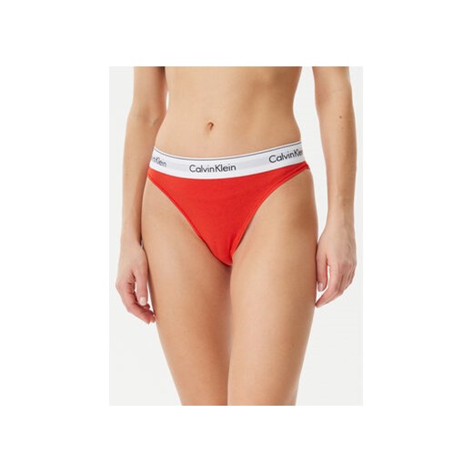 Calvin Klein Underwear Figi klasyczne z wysokim stanem LV00QF8319 Czerwony ze sklepu MODIVO w kategorii Majtki damskie - zdjęcie 178676924