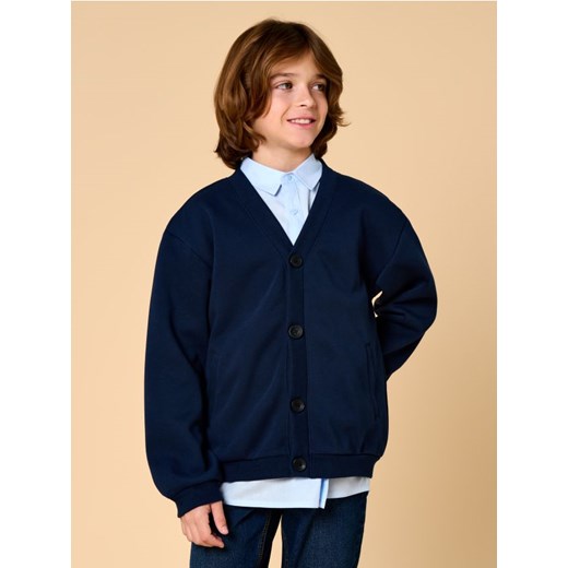 Sinsay - Bluza zapinana na guziki - granatowy ze sklepu Sinsay w kategorii Bluzy chłopięce - zdjęcie 178682663