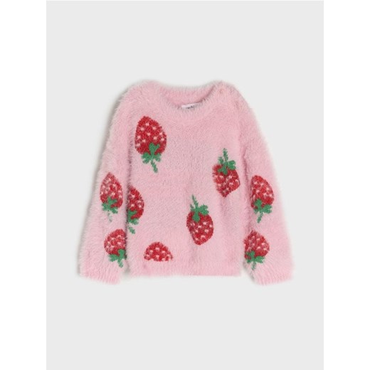 Sinsay - Sweter w truskawki - różowy ze sklepu Sinsay w kategorii Bluzy i swetry - zdjęcie 178682704