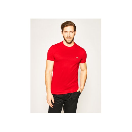 Lacoste T-Shirt TH6709 Czerwony Regular Fit ze sklepu MODIVO w kategorii T-shirty męskie - zdjęcie 178683463