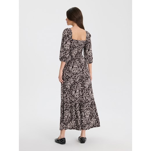 Sinsay - Sukienka midi w roślinny wzór - wielobarwny Sinsay L Sinsay