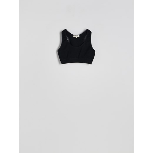 Reserved - Bezszwowy top w stylu sportowym - czarny ze sklepu Reserved w kategorii Biustonosze - zdjęcie 178685864