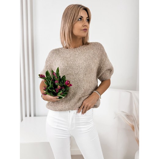 sweter kyro ciemnobeżowy one size ze sklepu UBRA w kategorii Swetry damskie - zdjęcie 178686703