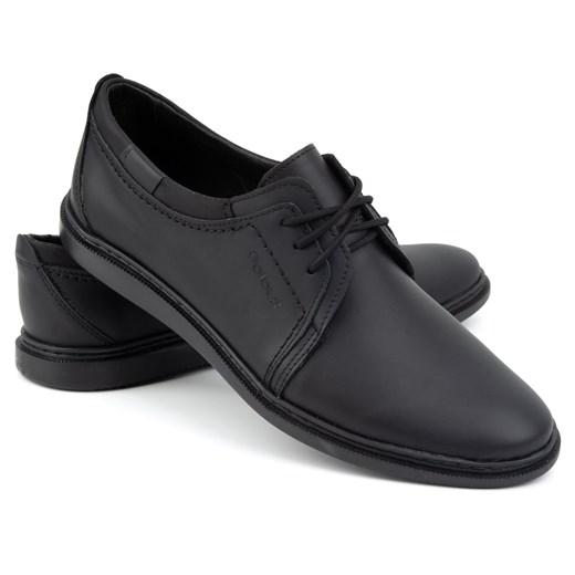 Buty męskie skórzane casual 2131 POLBUT czarne ze sklepu butyolivier w kategorii Półbuty męskie - zdjęcie 178687101