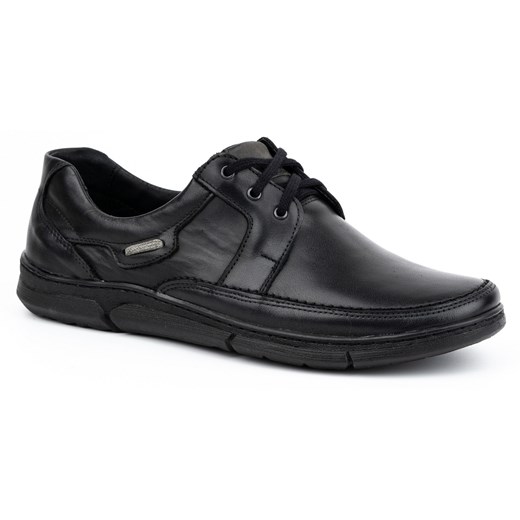 Buty męskie skórzane sznurowane 60K czarny ze sklepu butyolivier w kategorii Półbuty męskie - zdjęcie 178687581