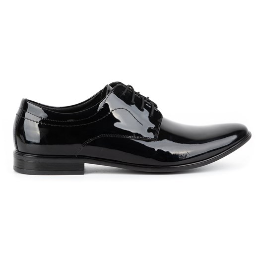 Buty męskie wizytowe skóra lakierki 305LU czarne ze sklepu butyolivier w kategorii Buty eleganckie męskie - zdjęcie 178687722