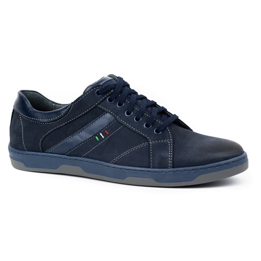 Buty męskie skórzane 844 granatowe ze sklepu butyolivier w kategorii Półbuty męskie - zdjęcie 178687983